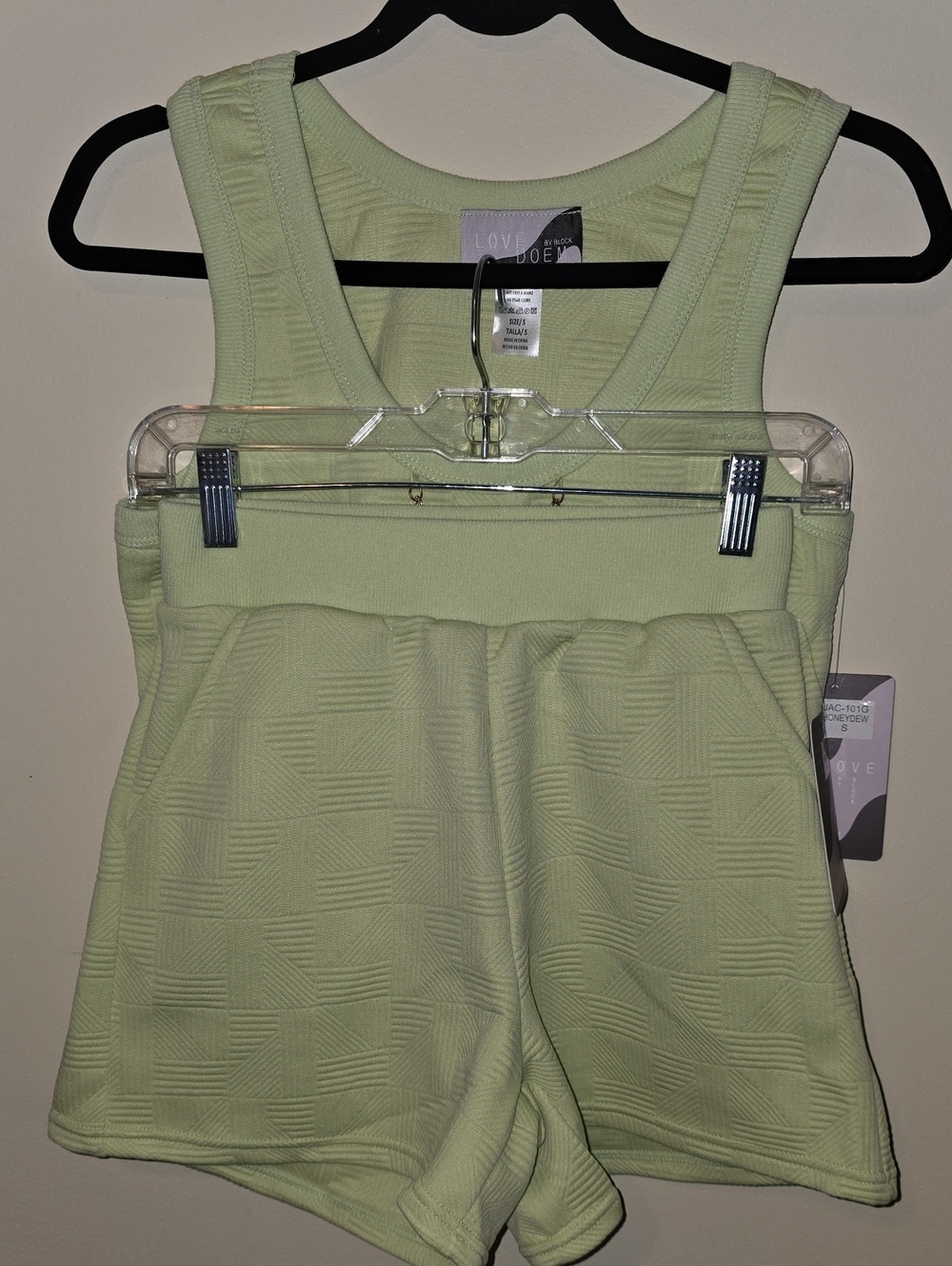 Love Poem by Block Denim Light Green Shorts And Top SET- Size S